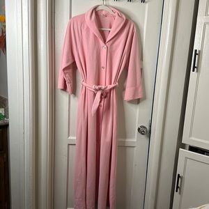Rare Vintage Figurretts Long Baby Pink Light Pink Trenchcoat Coat EUC Size M
